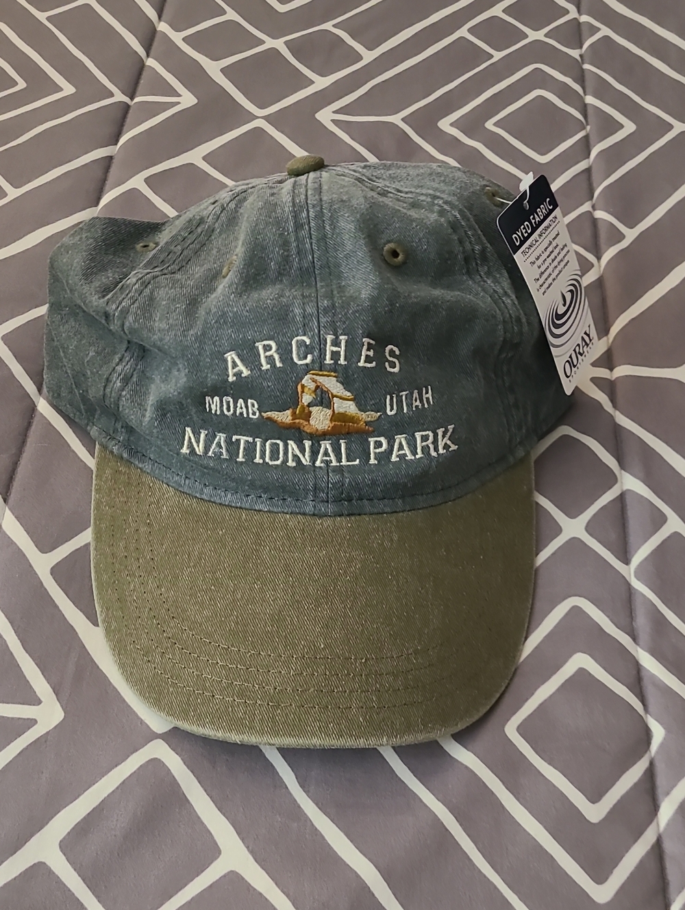 Oura Arches National Park Two-Tone Washed Green and Olive Hat